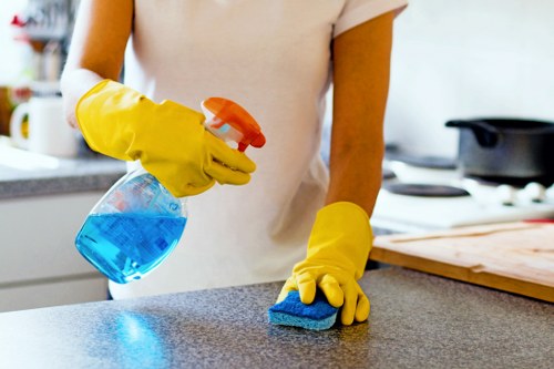 Professional hard floor cleaning in Brixton on a polished floor surface