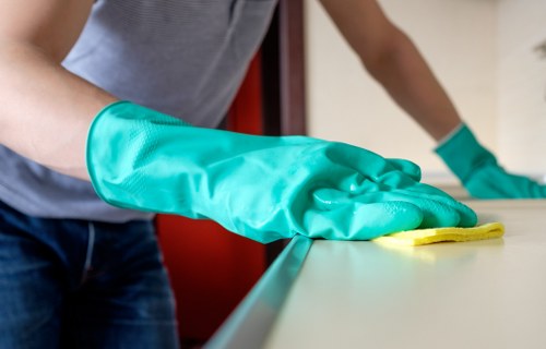 Safety-focused oven cleaning process in a Brixton home kitchen