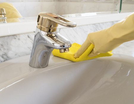 Cleaning products and tools prepared for an oven service